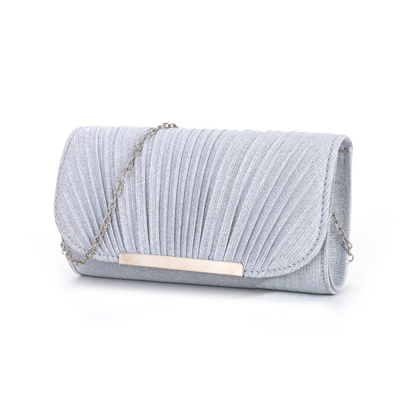 Pleated high sewing round bottom hand-held evening bag - MERGE.DAY.1.FREESTYLE