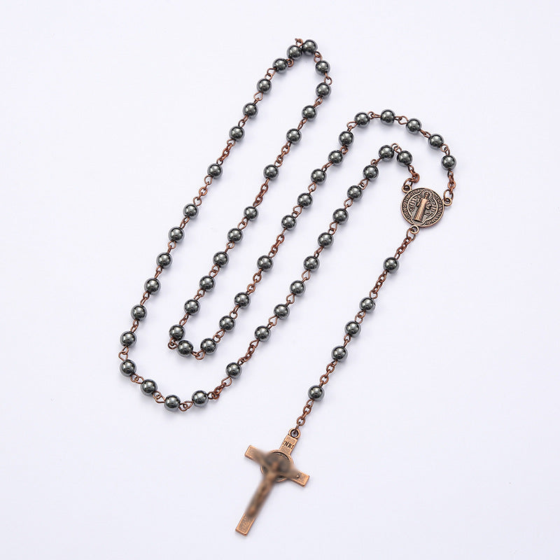 Hematite Cross Necklace - MERGE.DAY.1.FREESTYLE