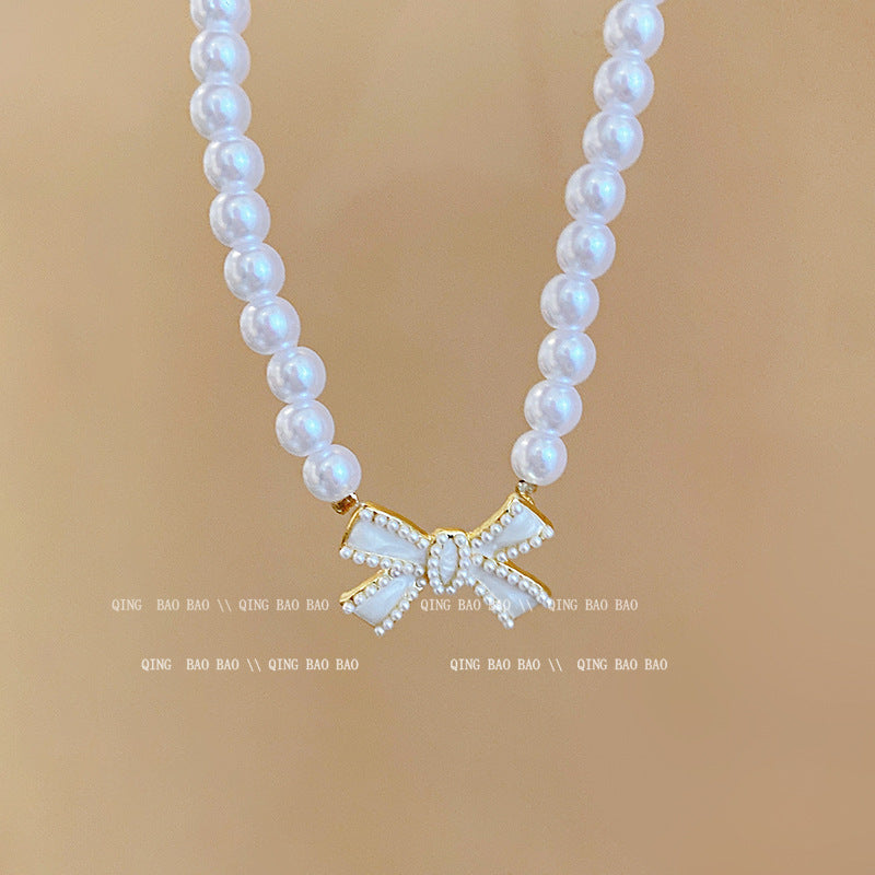 Titanium steel pearl clavicle necklace - MERGE.DAY.1.FREESTYLE