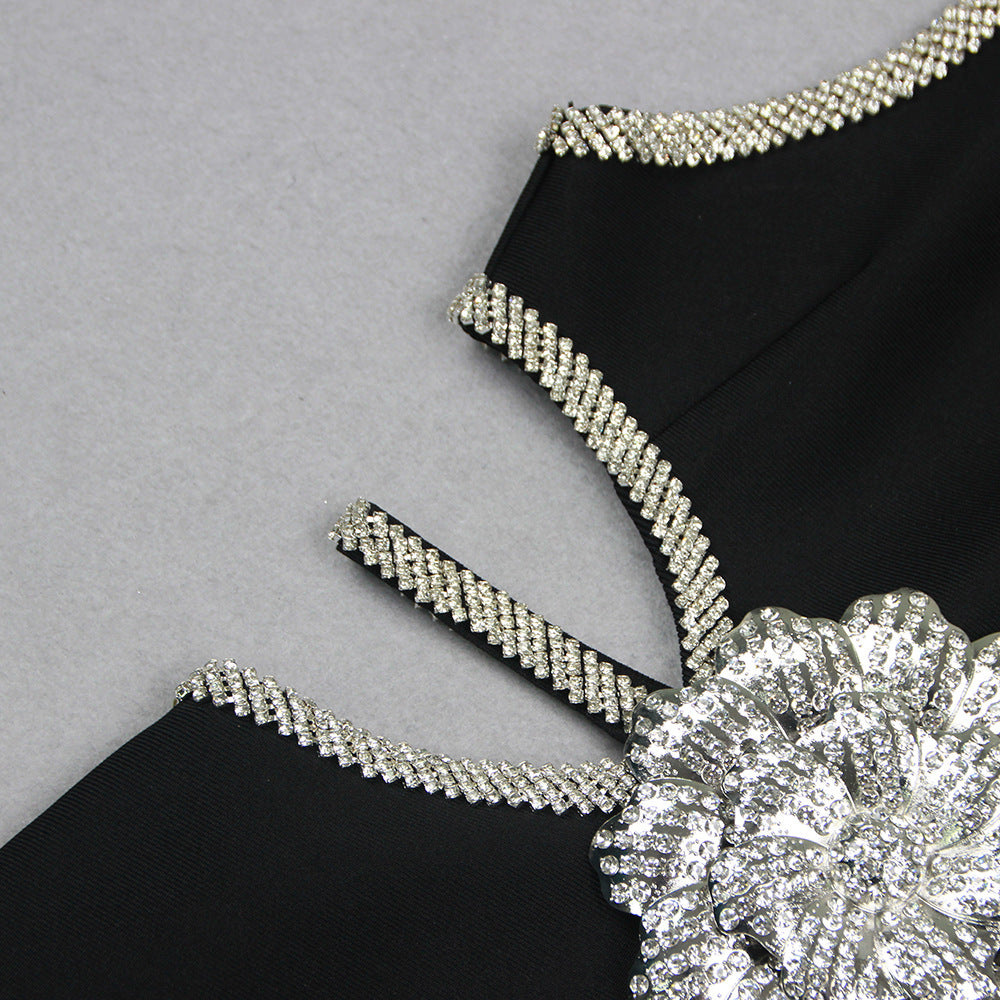 2024 spring and summer waistless exquisite rhinestone flower dress - MERGE.DAY.1.FREESTYLE
