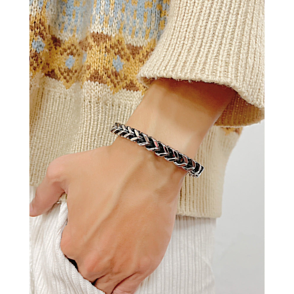 Stainless steel round grinding Cuban bracelet - MERGE.DAY.1.FREESTYLE