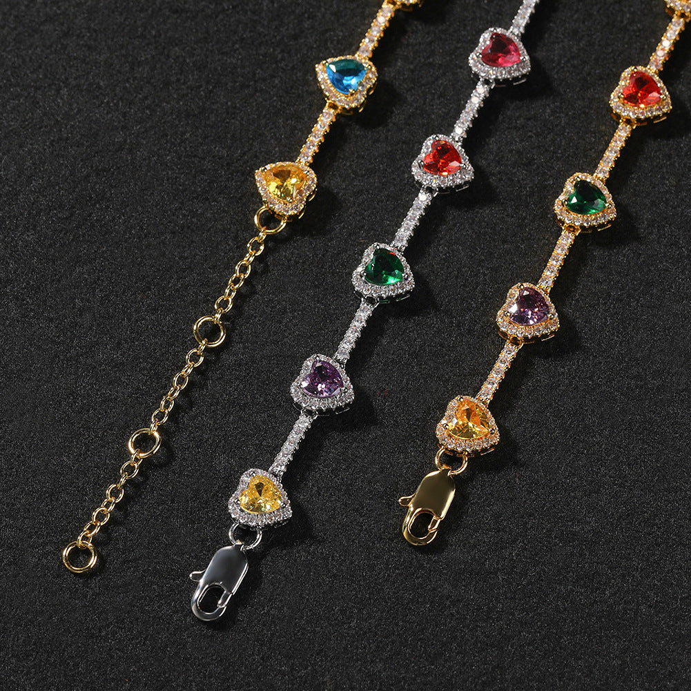 Hip-hop colorful heart-shaped adjustable bracelet and necklace - MERGE.DAY.1.FREESTYLE