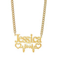 EKG love embellishment customized name necklace - MERGE.DAY.1.FREESTYLE