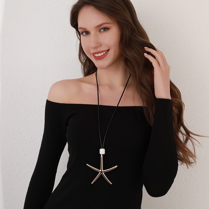 starfish necklace geometric long necklace - MERGE.DAY.1.FREESTYLE