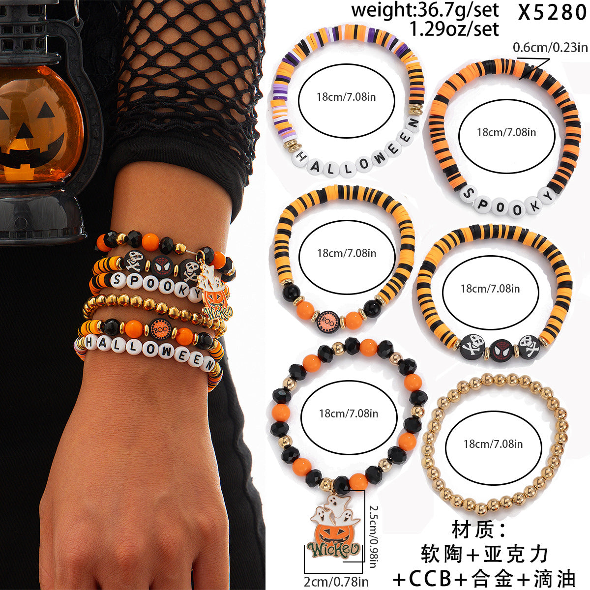 Halloween skull pumpkin bracelet set - MERGE.DAY.1.FREESTYLE