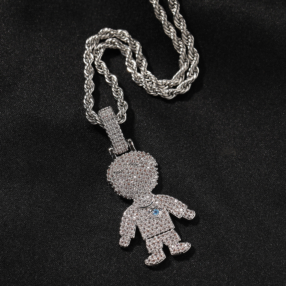 Cartoon Diamond Couple Pendant Necklace - MERGE.DAY.1.FREESTYLE