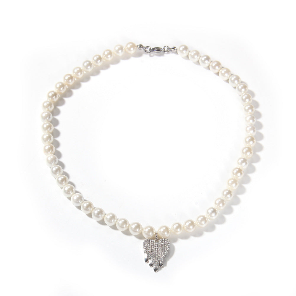 Water Drop Love Pearl Necklace Hip Hop Trend Necklace - MERGE.DAY.1.FREESTYLE