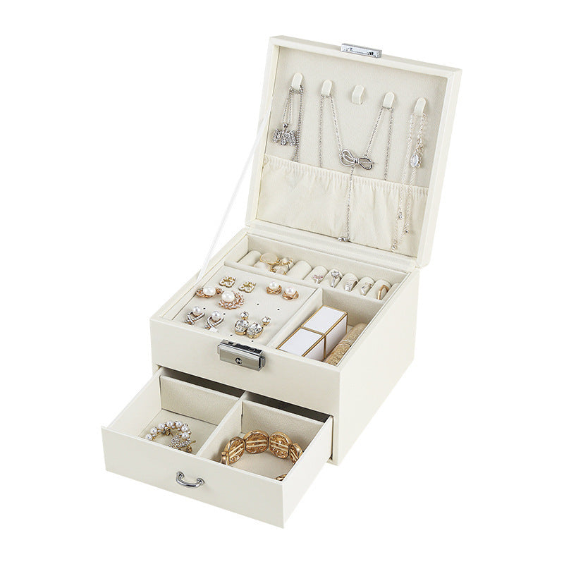 PU leather simple lock drawer table jewelry armoire - MERGE.DAY.1.FREESTYLE