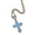 Blue Zircon Cross Hip-hop Necklace - MERGE.DAY.1.FREESTYLE