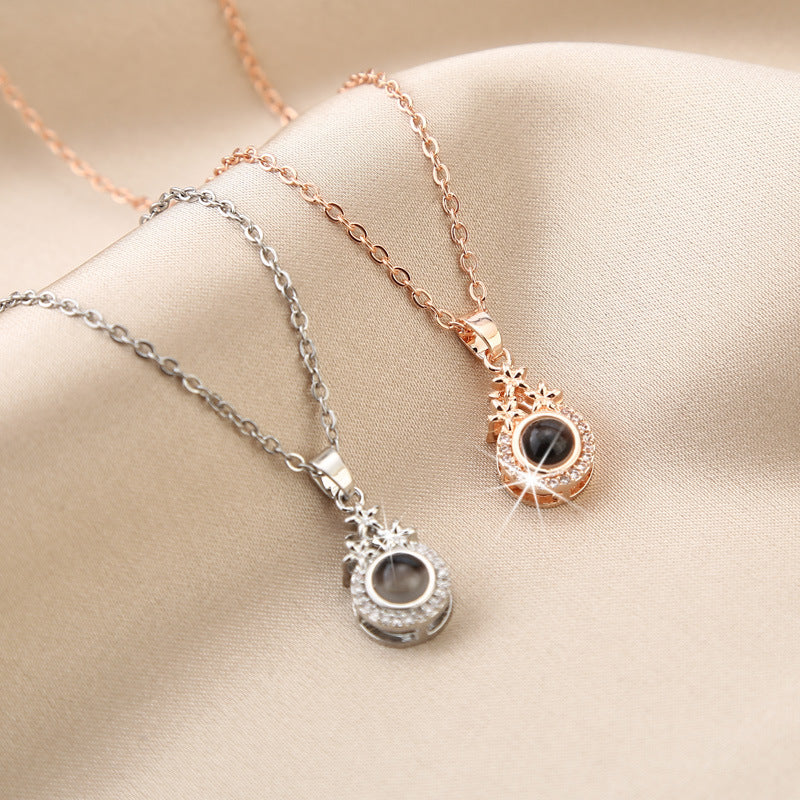 Star Projection Necklace Custom Picture Clavicle Chain - MERGE.DAY.1.FREESTYLE