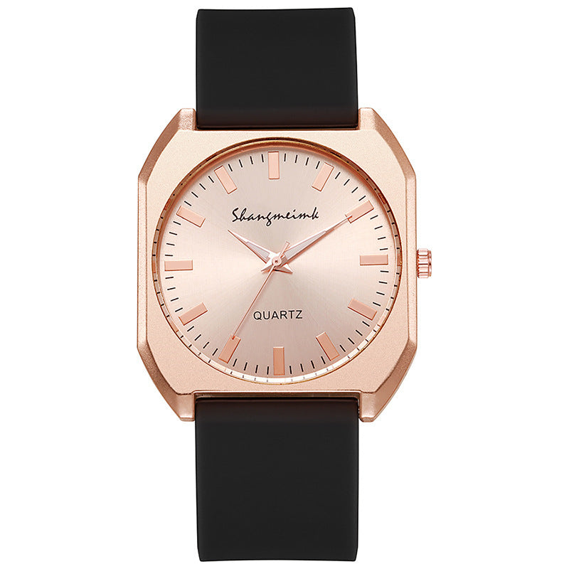 Simple, square quartz silicone watch with a stylish silicone strap - MERGE.DAY.1.FREESTYLE