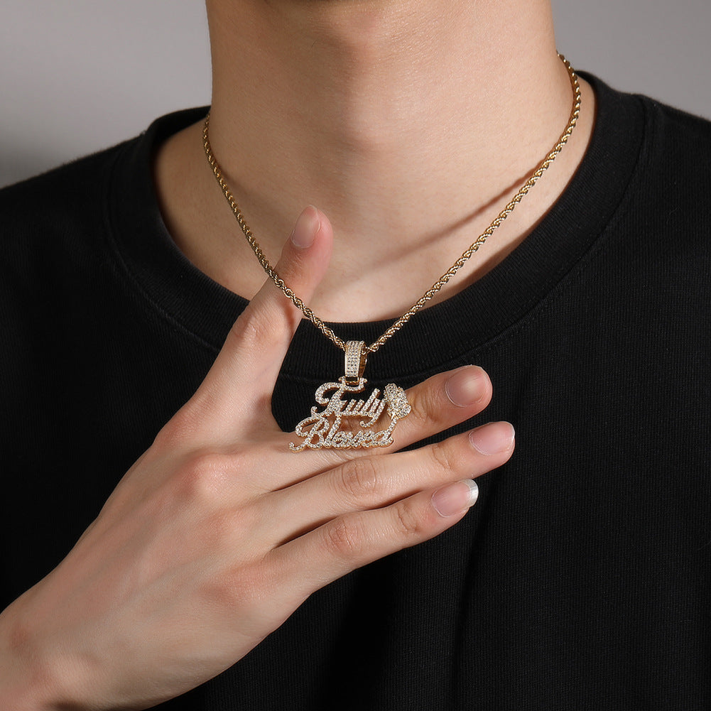 Truly Blessed Praying Hands Pendant Letter Necklace - MERGE.DAY.1.FREESTYLE