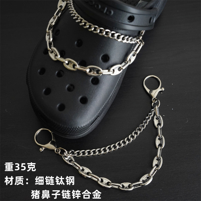 Hole shoe chain cool punk dark multi-layer shoe buckle rivet pearl shoe chain - MERGE.DAY.1.FREESTYLE