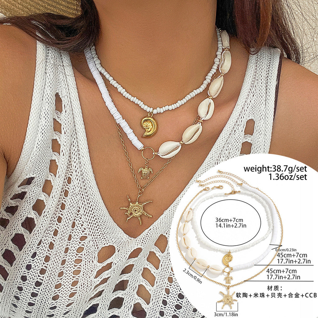starfish necklace shell rice bead gravel necklace - MERGE.DAY.1.FREESTYLE