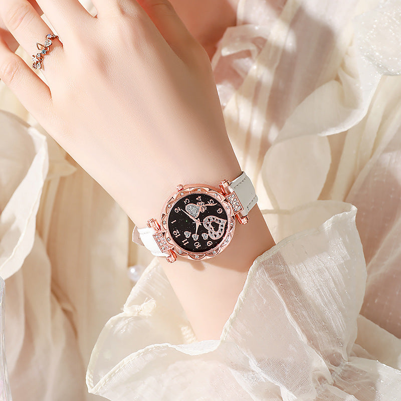 Simple leather strap quartz watch for students - MERGE.DAY.1.FREESTYLE