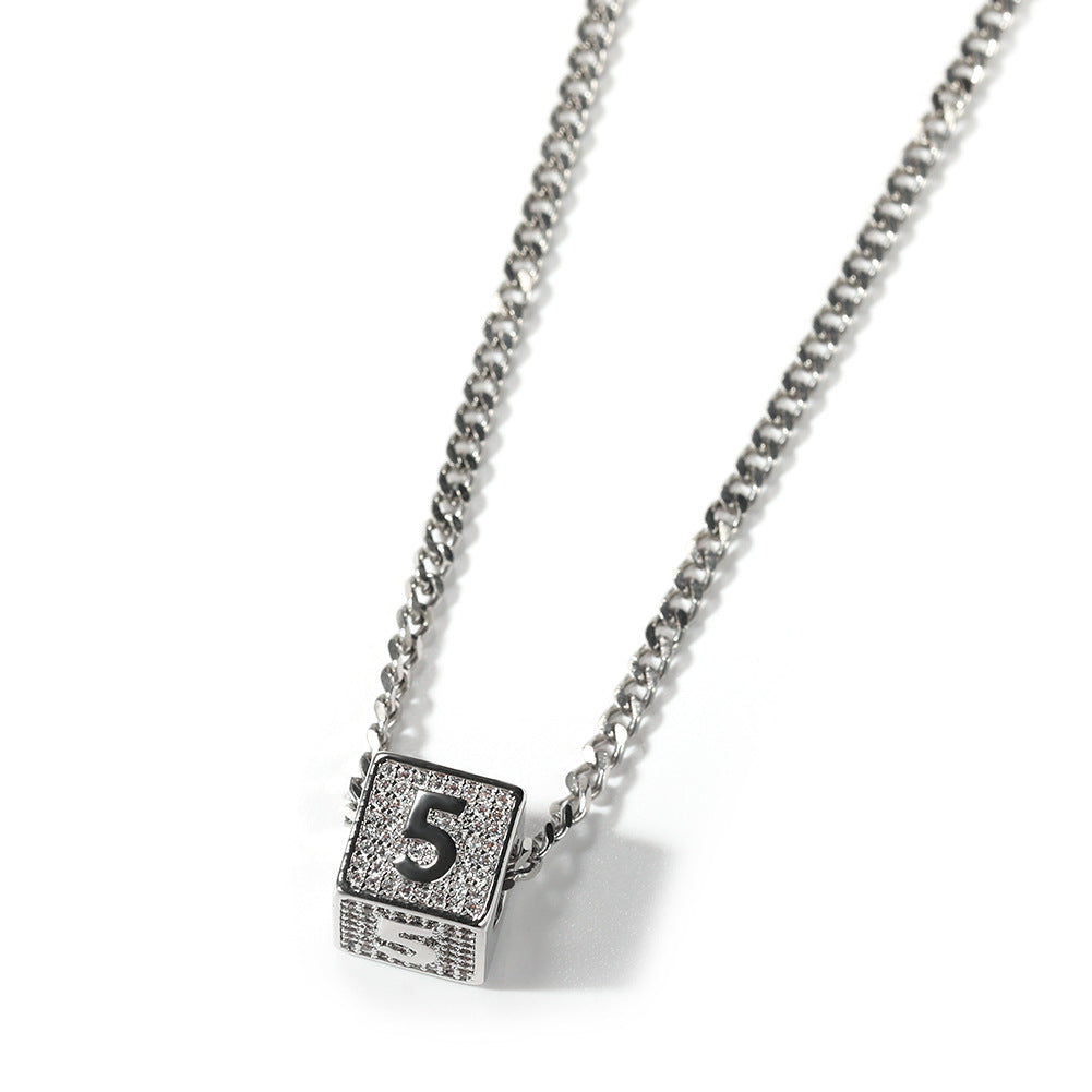 Hip Hop 26 Letter Square Pendant Passepartout Letter Necklace - MERGE.DAY.1.FREESTYLE
