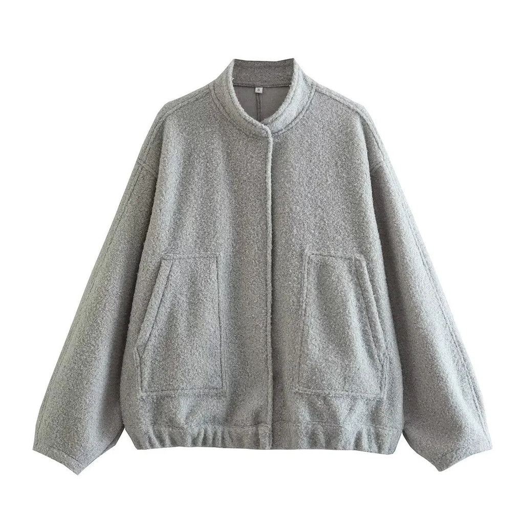 Stand-up collar plain coat - MERGE.DAY.1.FREESTYLE