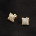 Hip Hop diamond-encrusted 925 silver stud earrings - MERGE.DAY.1.FREESTYLE