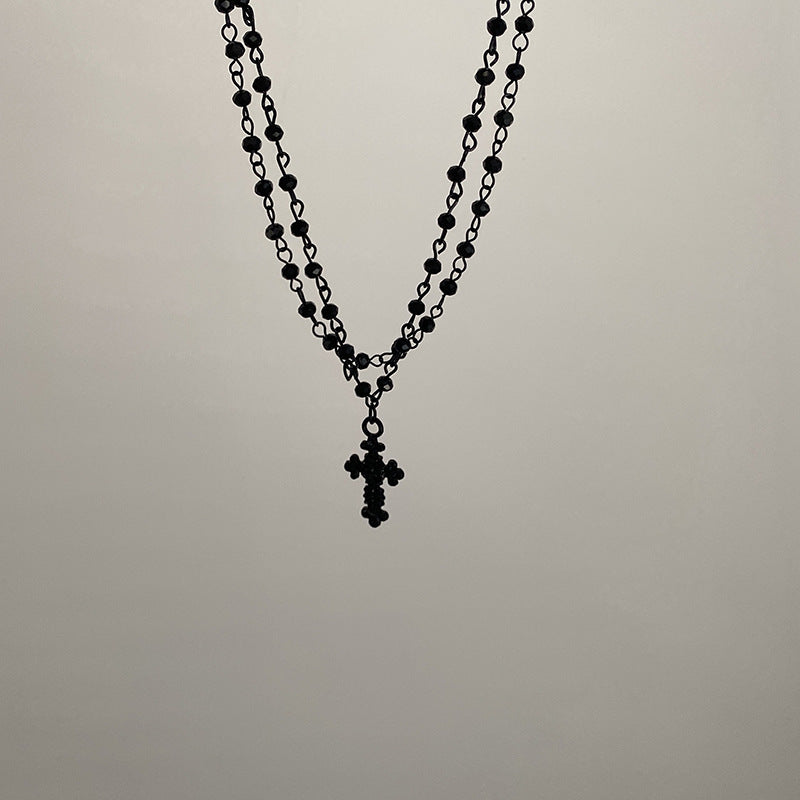 Dark Cross Rose Star Necklace - MERGE.DAY.1.FREESTYLE