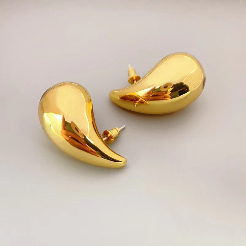 18K Gold Water Drop Earrings Simple Personality Ear Jewelry - MERGE.DAY.1.FREESTYLE
