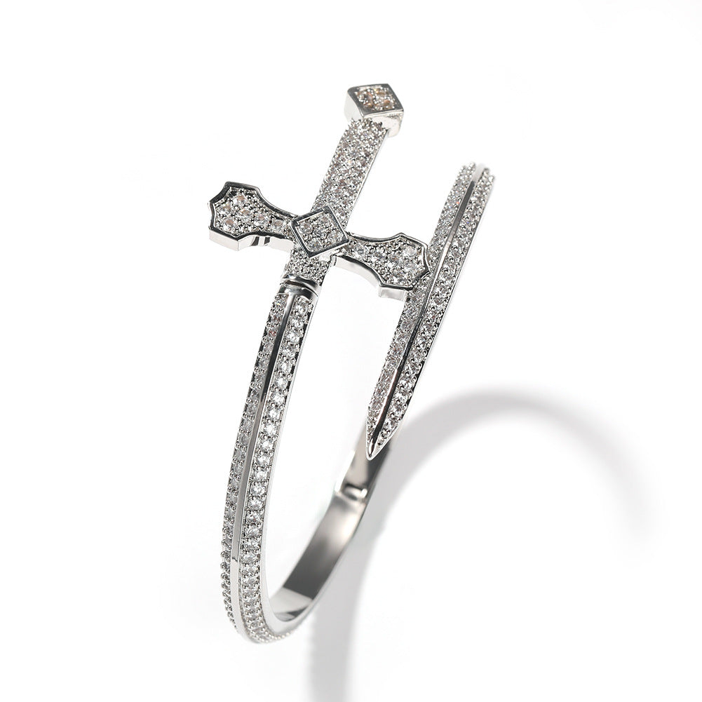 Hip-hop full-diamond justice sword bracelet inlaid with zircon - MERGE.DAY.1.FREESTYLE