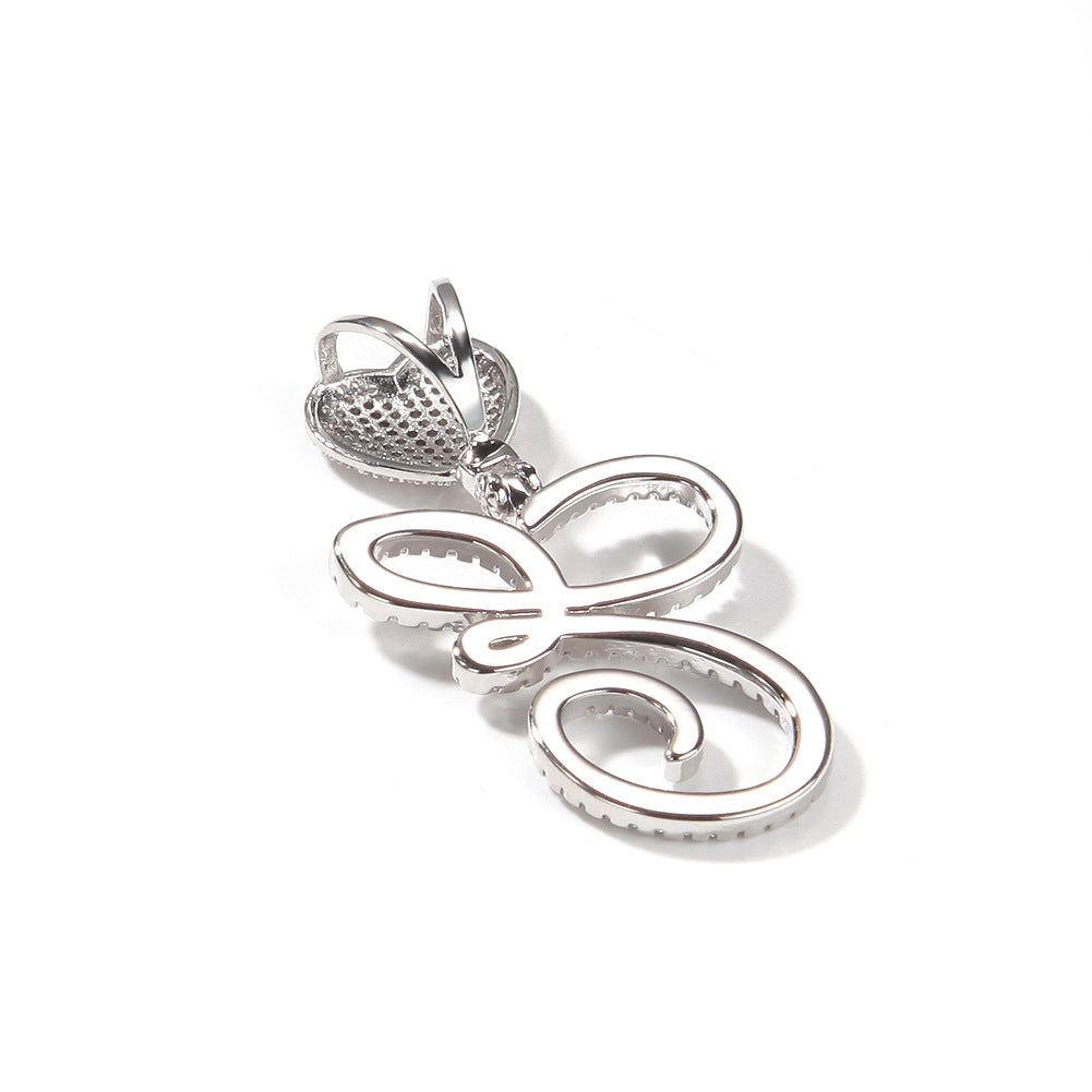 Zircon love button head floral letter pendant diamond hip hop pendant - MERGE.DAY.1.FREESTYLE