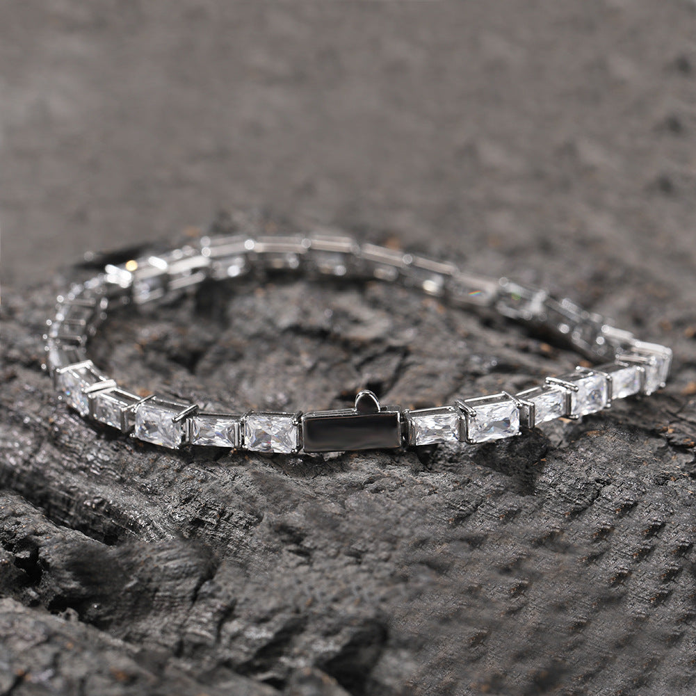 Hip-hop zircon-encrusted emerald color-matching tennis chain - MERGE.DAY.1.FREESTYLE