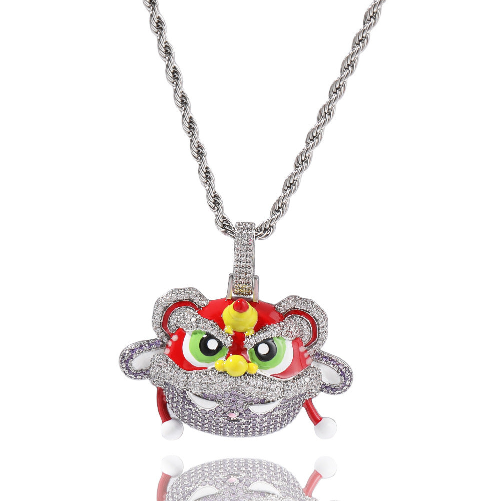 Ancient Lion Pendant Necklace Personalized Diamond Hip-Hop Necklace - MERGE.DAY.1.FREESTYLE