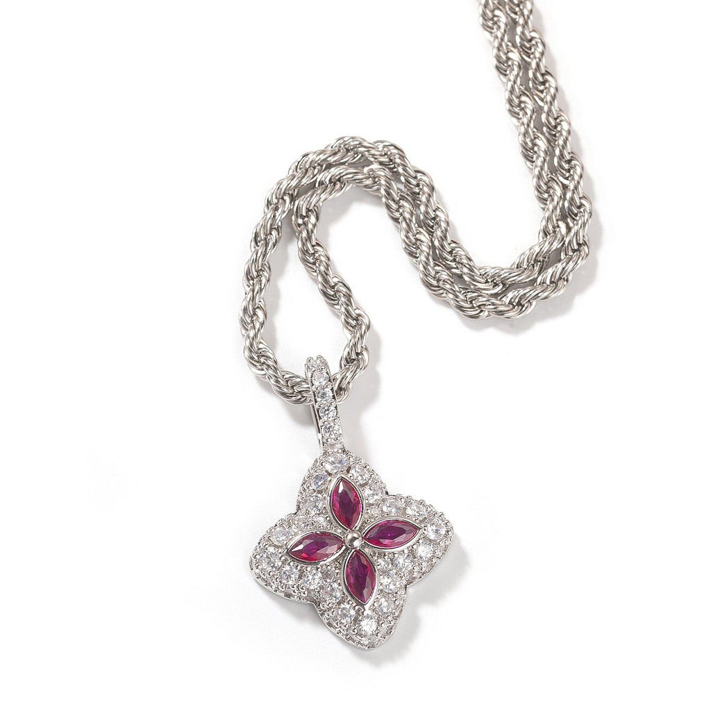 Cubic Zirconia Colorful Four-Leaf Clover Pendant - MERGE.DAY.1.FREESTYLE