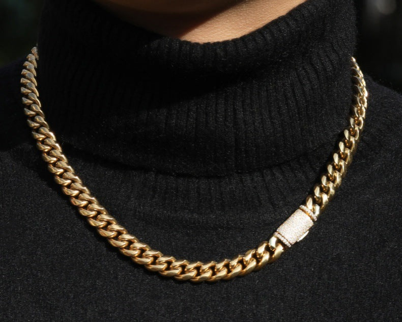 Hip-hop zircon stainless steel zircon necklace - MERGE.DAY.1.FREESTYLE