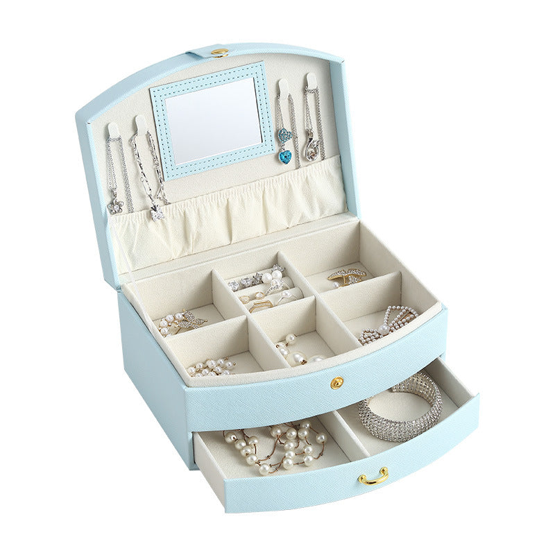 Double-layer portable makeup jewelry box with mirror - MERGE.DAY.1.FREESTYLE