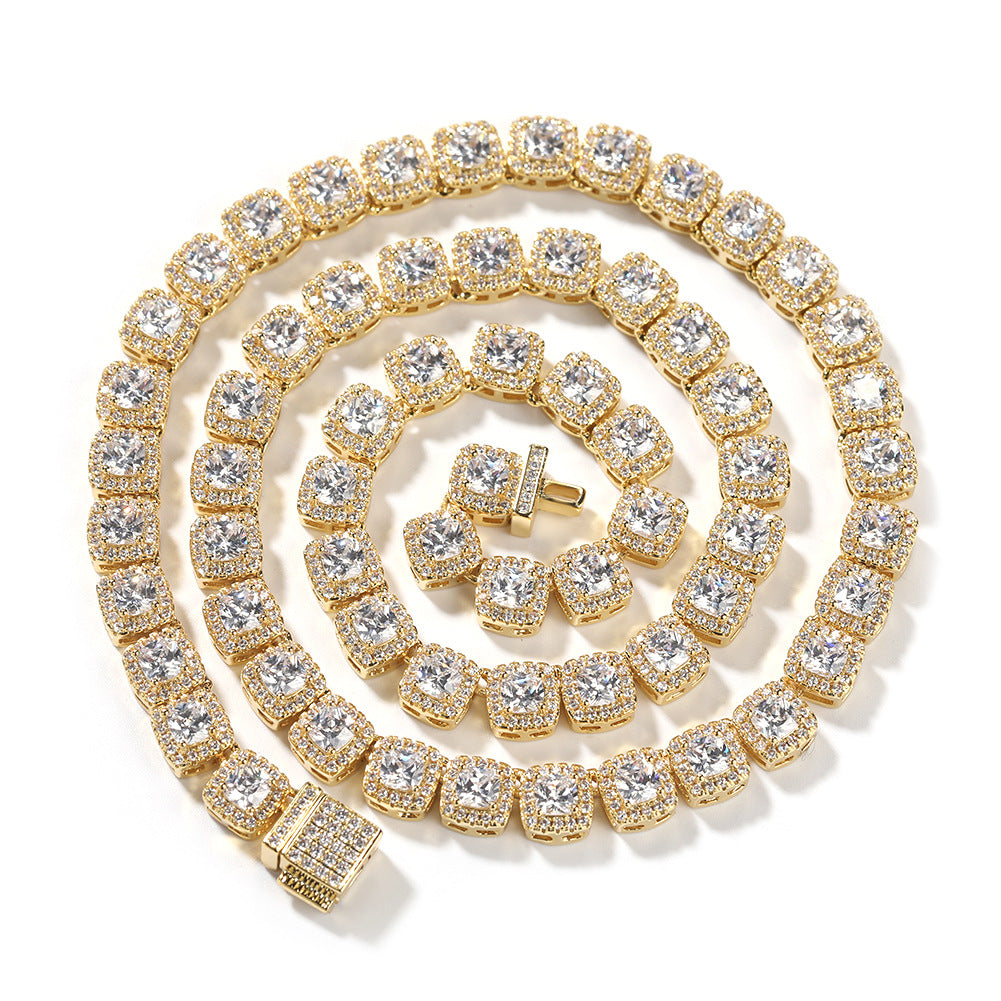 Zircon Hip Hop Necklace 7mm Gold Plated Rock Candy Chain - MERGE.DAY.1.FREESTYLE