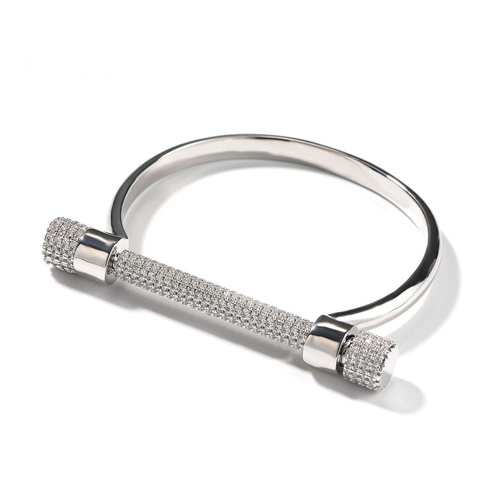 Horseshoe-shaped bracelets inlaid with zircon and diamonds - MERGE.DAY.1.FREESTYLE