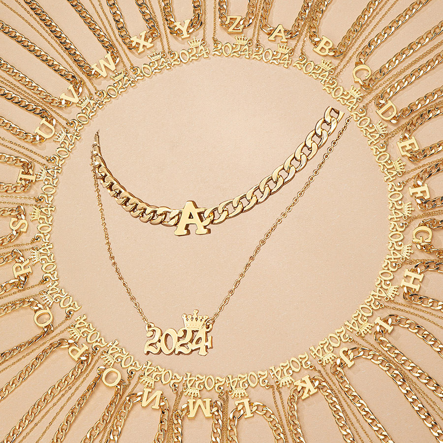 2024 number and letter two necklace set - MERGE.DAY.1.FREESTYLE