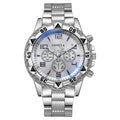 Men's Fake Three-Eye Casual Steel Band Watches - MERGE.DAY.1.FREESTYLE