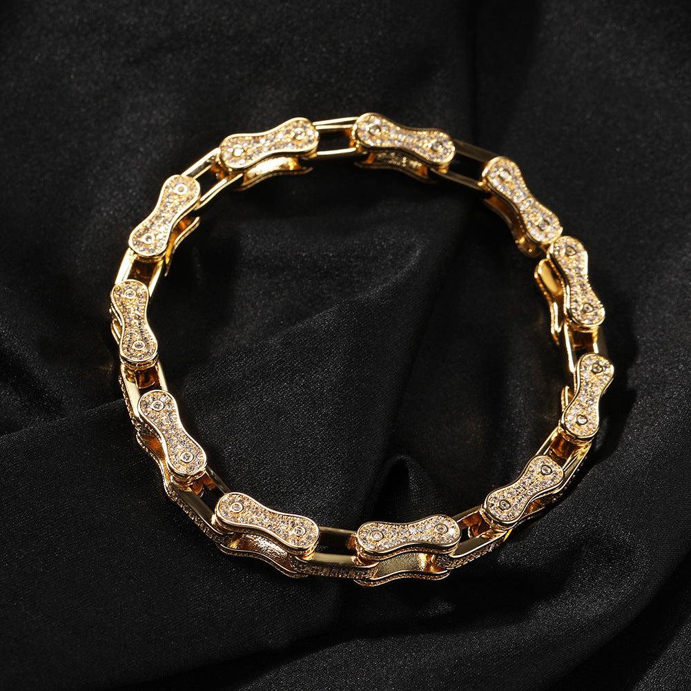 Hip Hop Rhinestone 5mm Bicycle Chain Necklace - MERGE.DAY.1.FREESTYLE