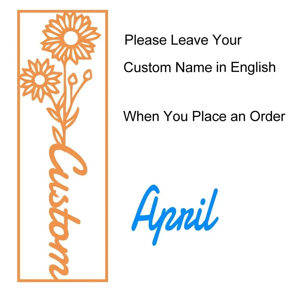customized birthday flower name bookmark - MERGE.DAY.1.FREESTYLE