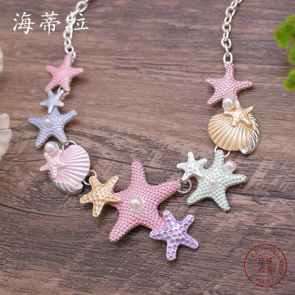 starfish necklace colorful oil painting necklace - MERGE.DAY.1.FREESTYLE