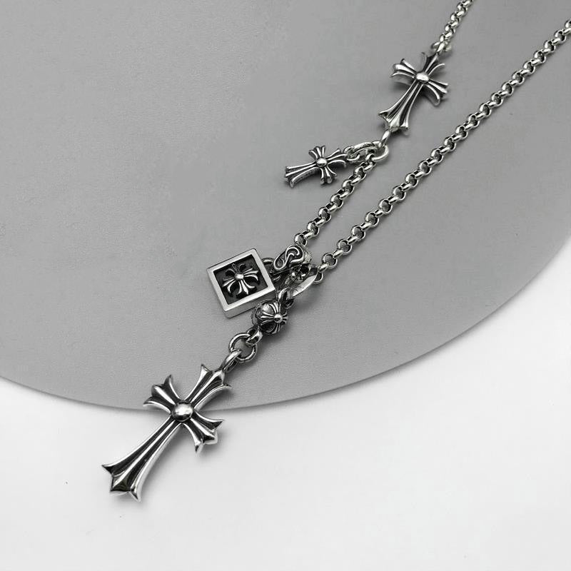 Cross multi-pendant necklace long necklace sweater chain - MERGE.DAY.1.FREESTYLE