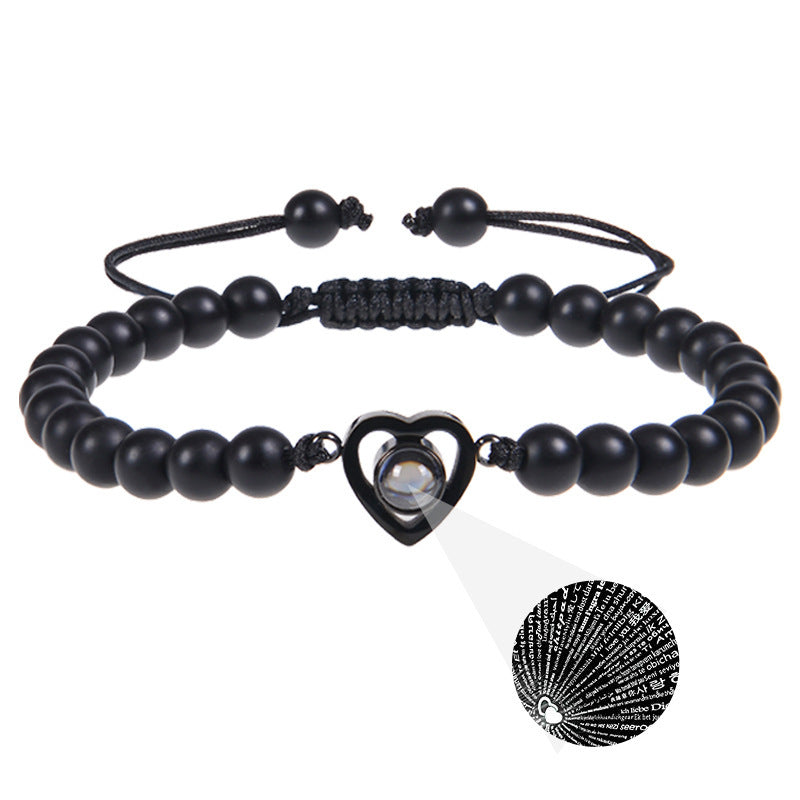 Pink crystal string stone projection bracelet - MERGE.DAY.1.FREESTYLE