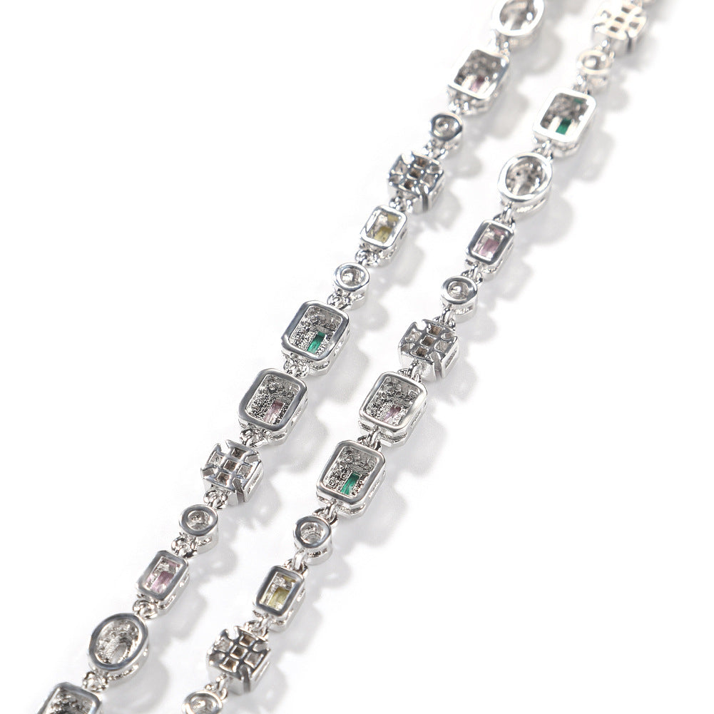 Hip-Hop Diamond-Encrusted 6mm Colored Gemstone Bracelet - MERGE.DAY.1.FREESTYLE