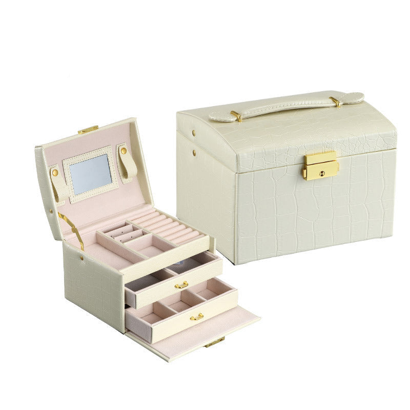 PU leather dustproof large capacity drawer jewelry box - MERGE.DAY.1.FREESTYLE