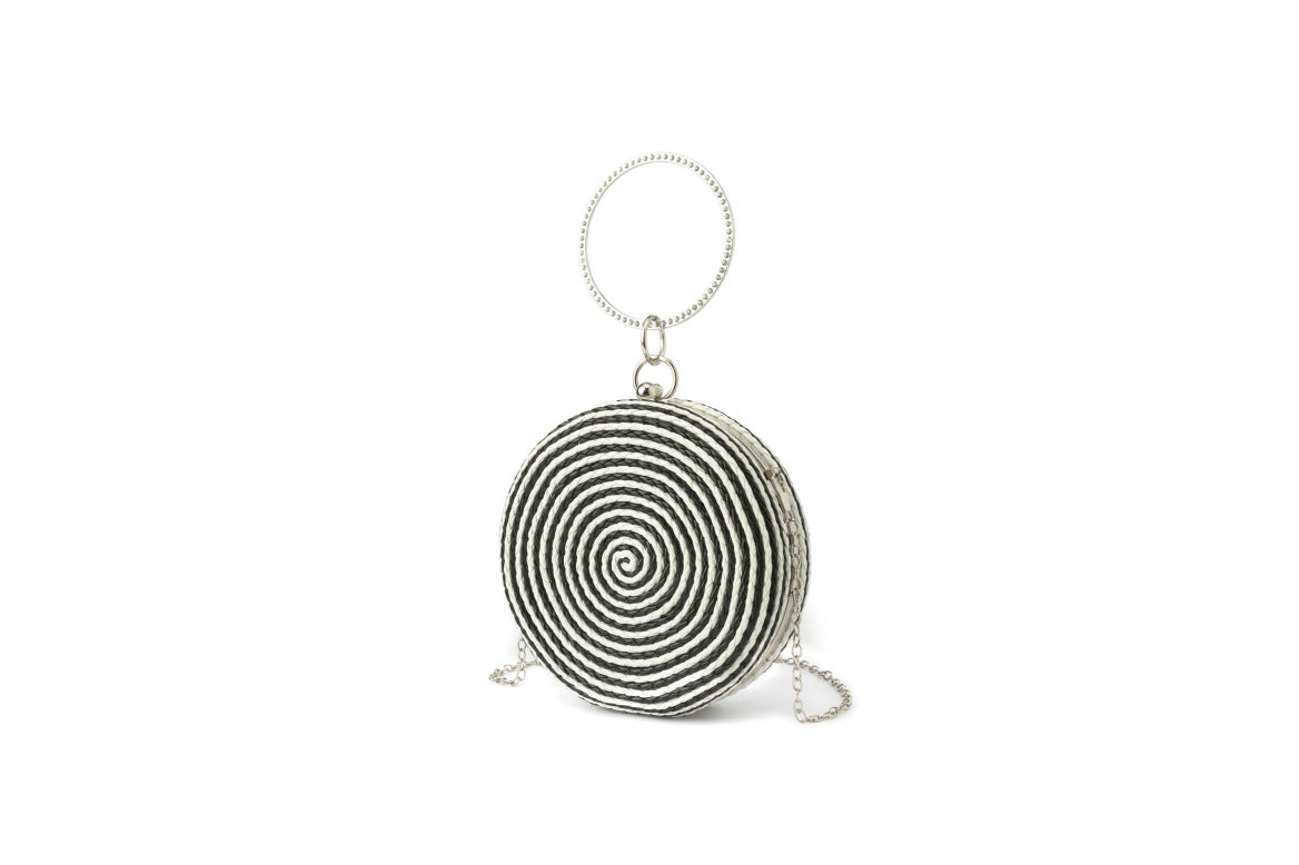 Round pure hand-woven crossbody clutch bag - MERGE.DAY.1.FREESTYLE