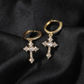 Hip-hop cubic zirconia cross earrings - MERGE.DAY.1.FREESTYLE