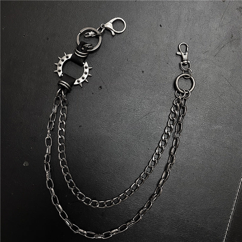 Exaggerated spiked retro trendy brand single loop pants chain - MERGE.DAY.1.FREESTYLE