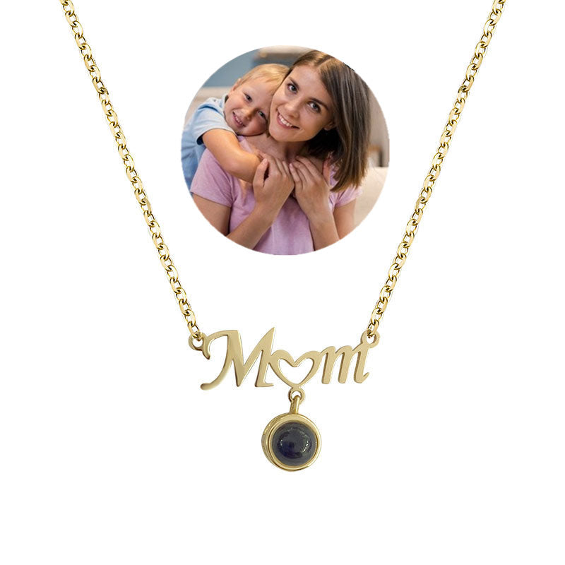 I love you love heart mom mother's Day projection Necklace - MERGE.DAY.1.FREESTYLE
