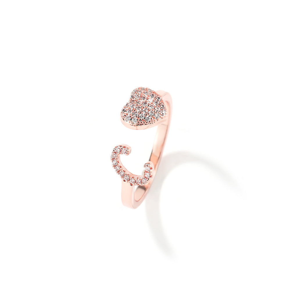 Hip-hop zircon-encrusted 26 English letters ring - MERGE.DAY.1.FREESTYLE