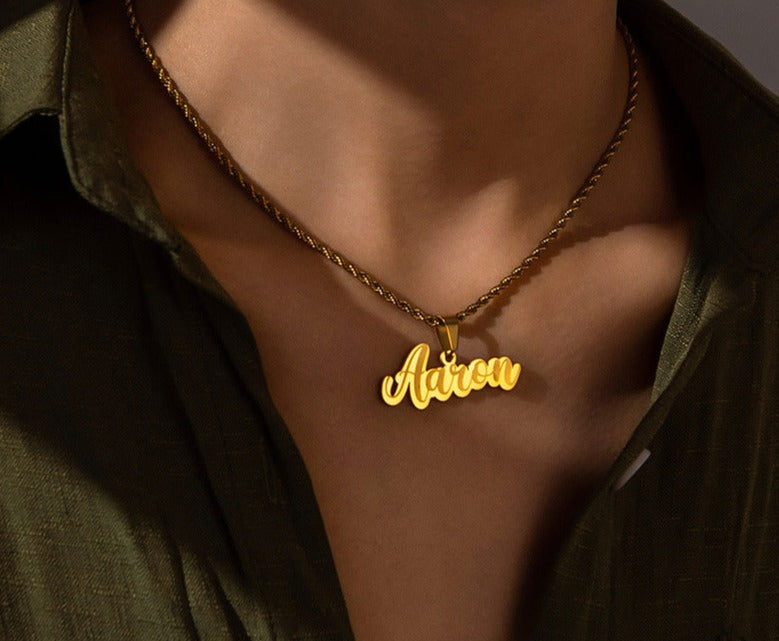 Laser Marking Customized Name Necklace DIY Titanium Steel Pendant - MERGE.DAY.1.FREESTYLE
