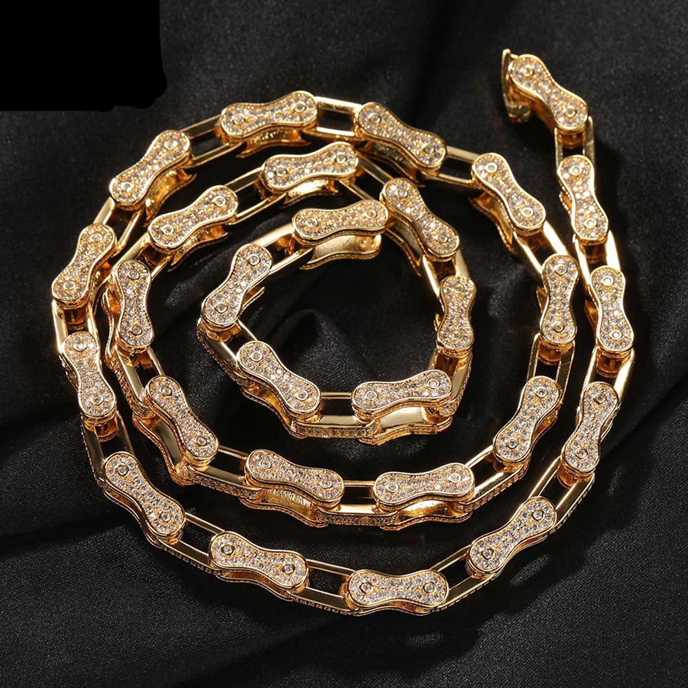 Hip Hop Rhinestone 5mm Bicycle Chain Necklace - MERGE.DAY.1.FREESTYLE