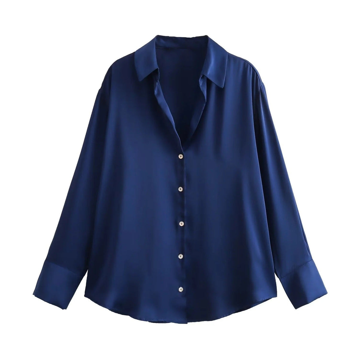 Striped satin long-sleeved shirt - MERGE.DAY.1.FREESTYLE